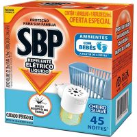 Inseticida Elétrico SBP Aparelho + Refil Cheiro Suave 35ml 45 noites